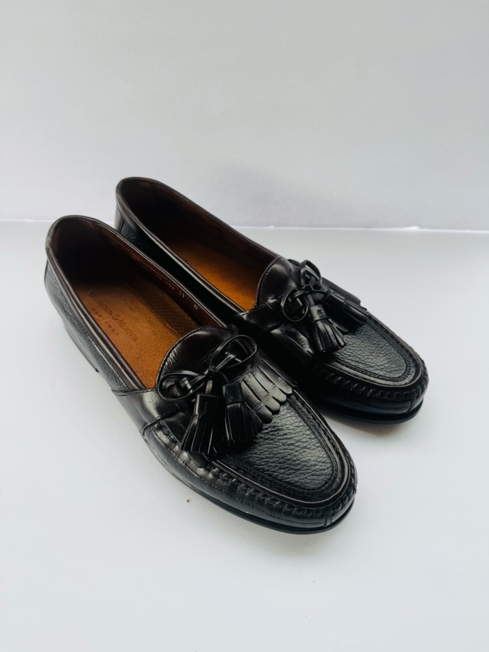 Johnston & Murphy Aragon II Kiltie Black Tumbled Leather Mens 11